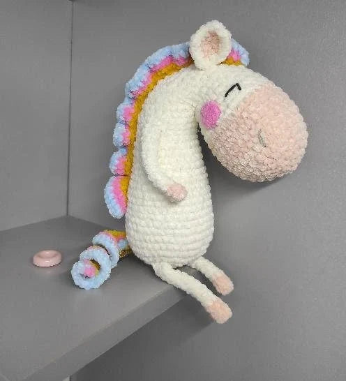 Amigurumi plush horse toy — crochet stuffed animal, 2026 Year Gift
