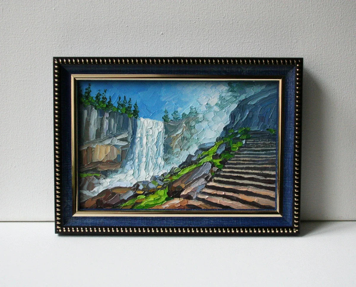 Custom oil painting from photo — palette knife impasto landscape