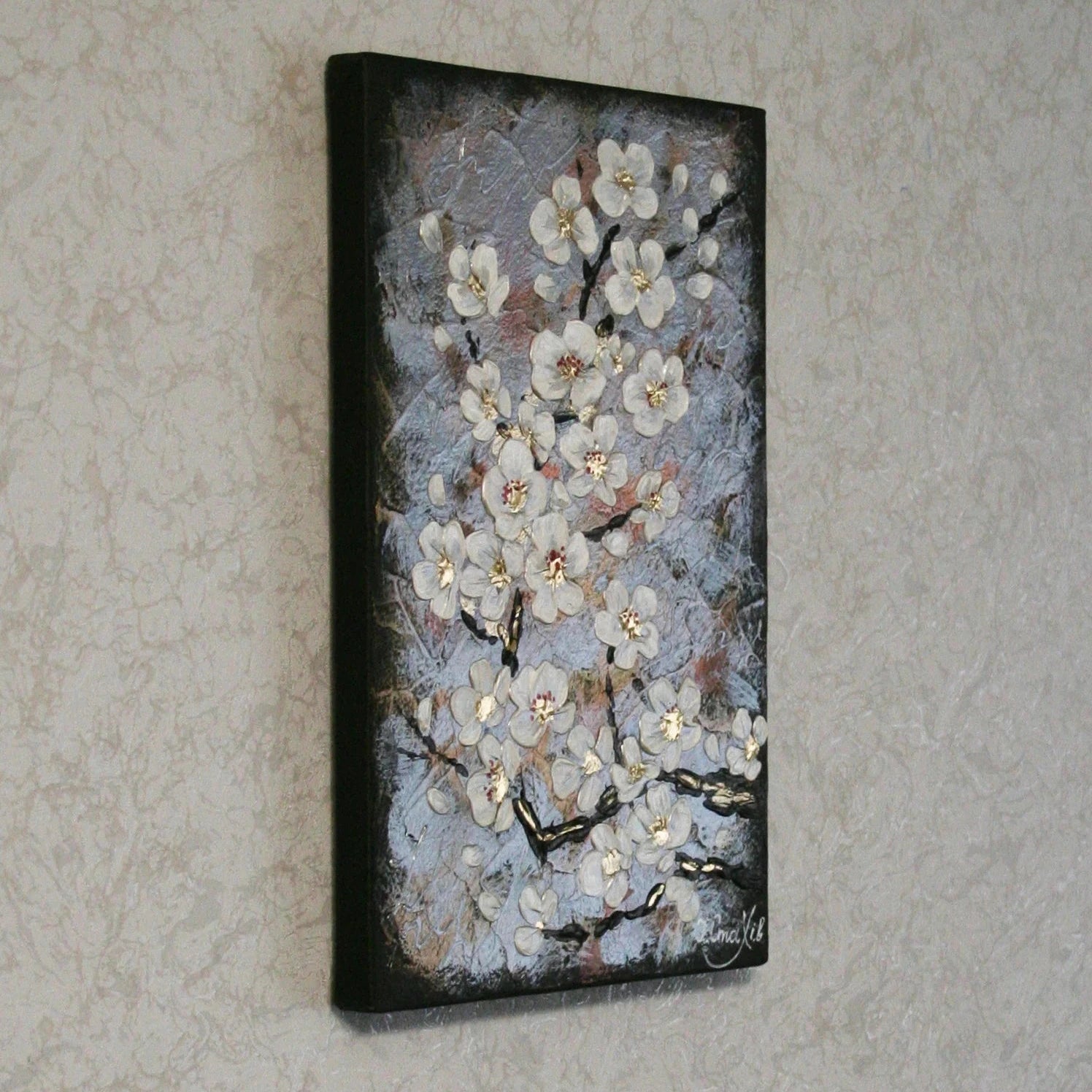 Cherry blossom sakura painting 20x30 cm, original Japanese floral art by Iryna Stakhiv