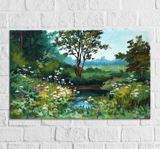 Custom landscape oil painting from photo, palette knife impasto commission art by Iryna Stakhiv