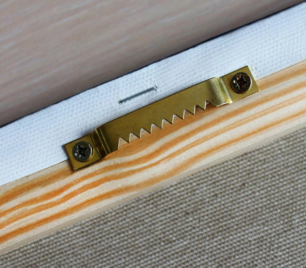 Gallery-wrapped canvas back with sawtooth hanger