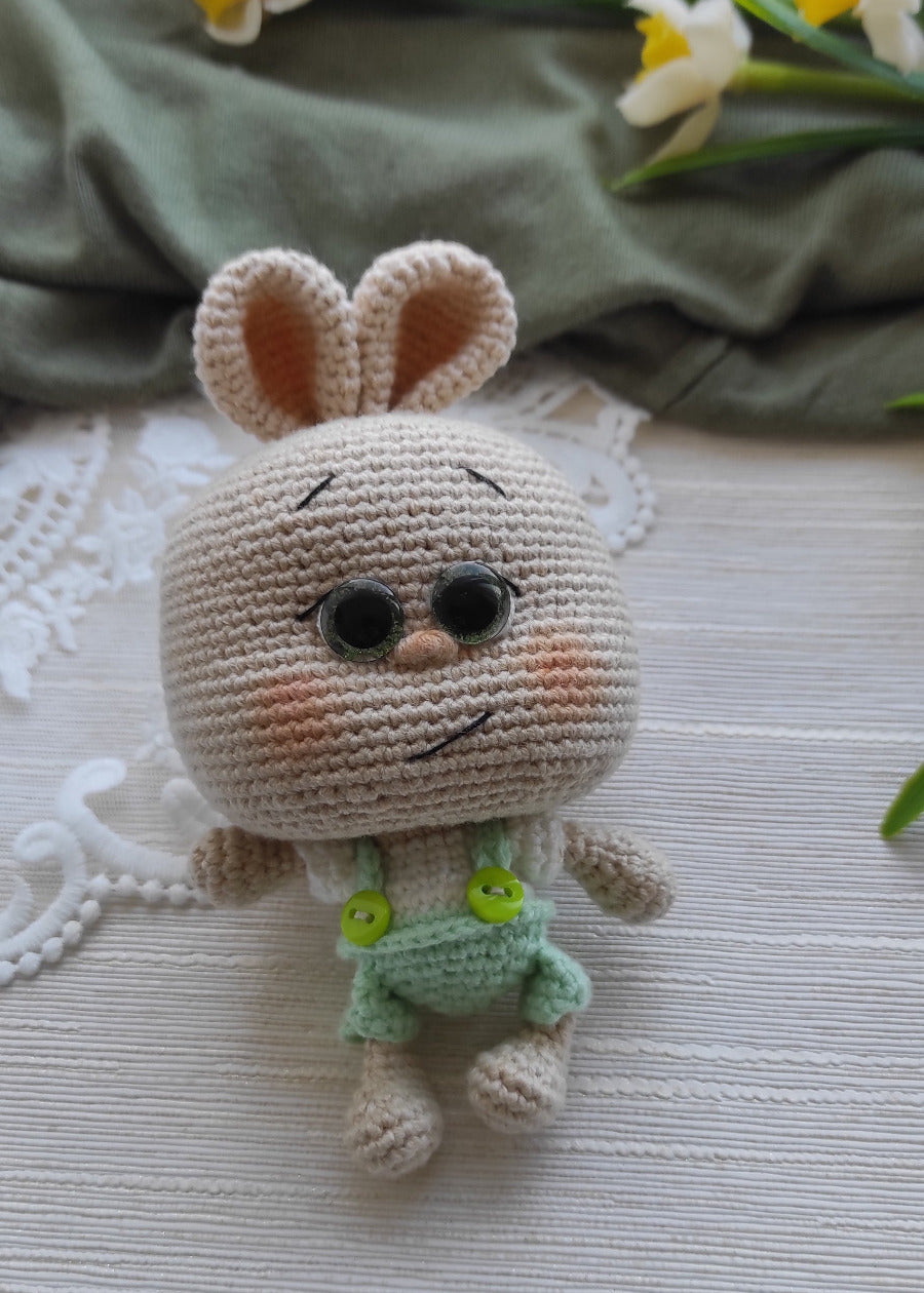 Crochet bunny stuffed animal - handmade cotton amigurumi toy
