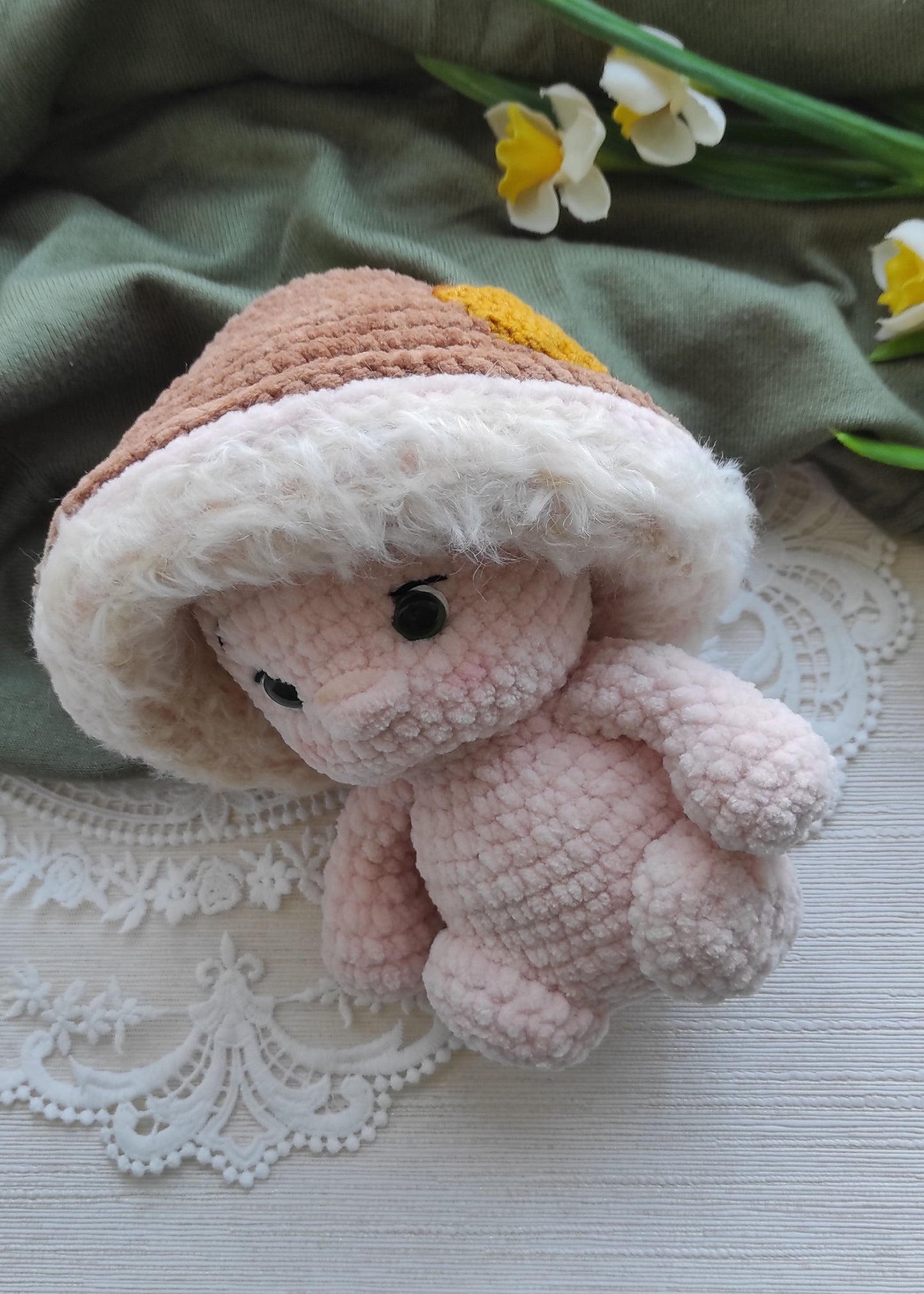 Handmade crochet mushroom plush, Original Sisters' Art
