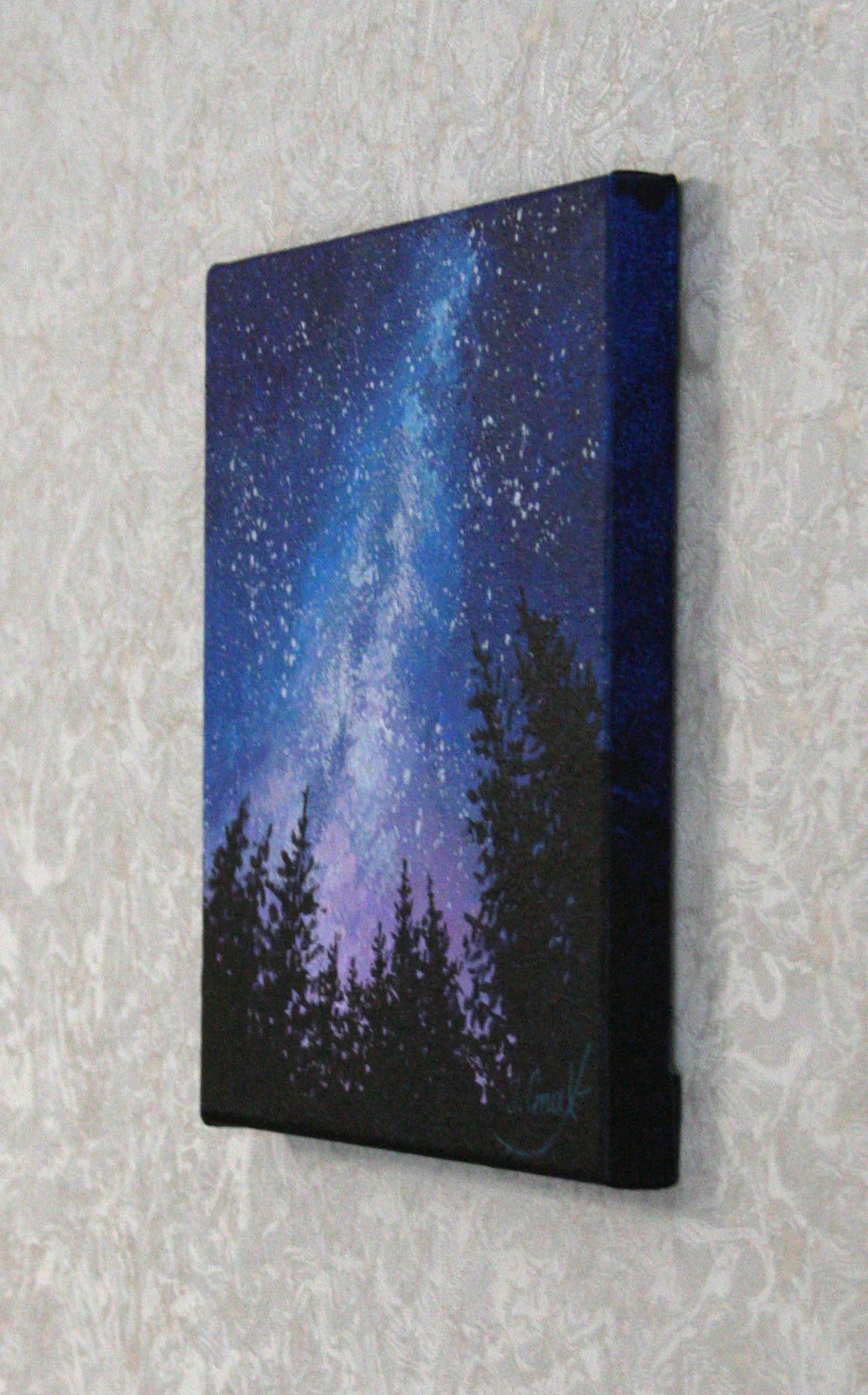 Milky Way acrylic painting, gallery-wrapped canvas, space wall decor by Iryna Stakhiv