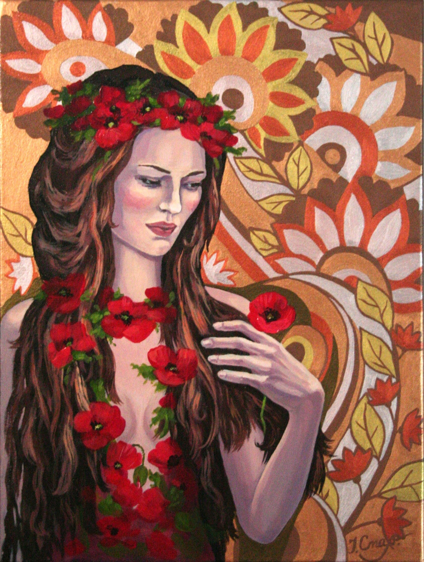 Mythology Art: Ukrainian Folk Art Painting on Canvas | Original Acrylic