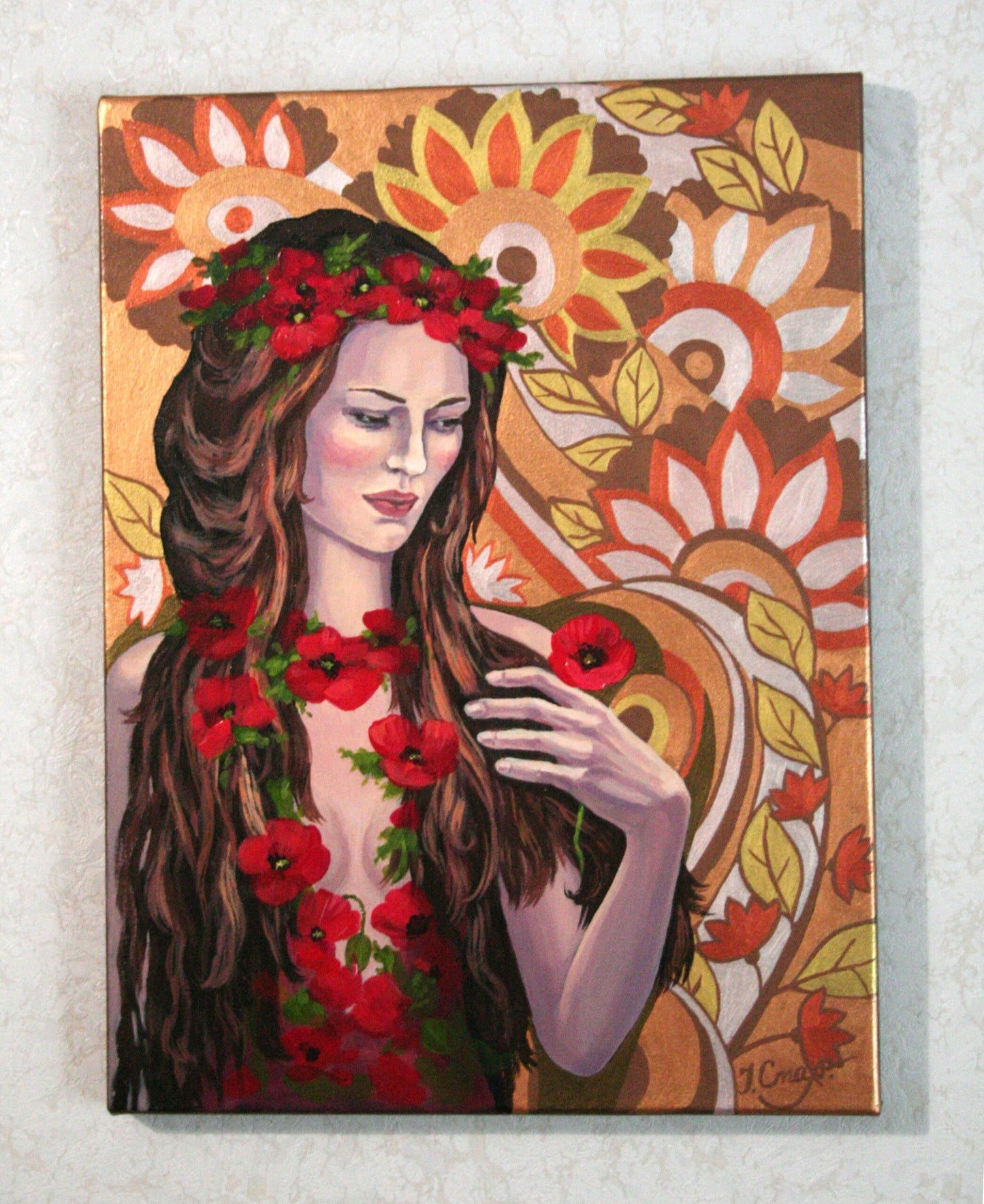 Mythology Art: Ukrainian Folk Art Painting on Canvas | Original Acrylic
