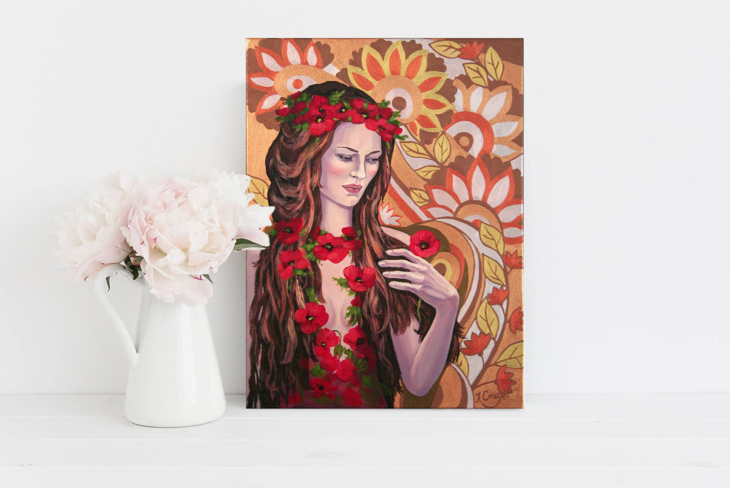 Mythology Art: Ukrainian Folk Art Painting on Canvas | Original Acrylic