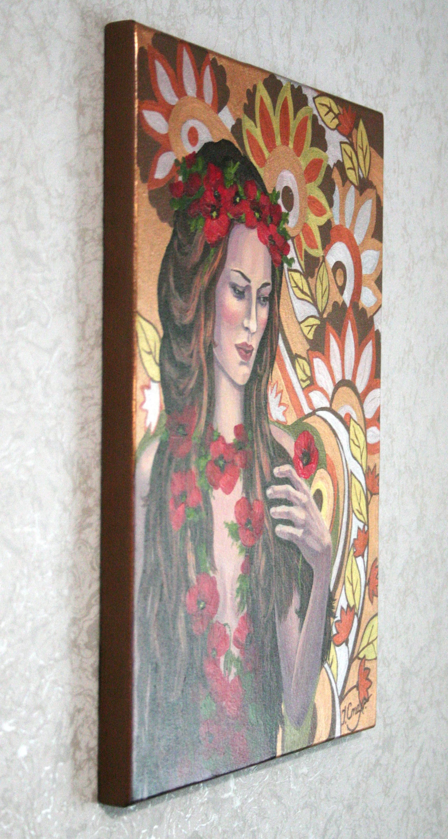 Mythology Art: Ukrainian Folk Art Painting on Canvas | Original Acrylic