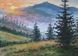 Original landscape canvas art foggy mountains, mountain sunrise sunset oil painting brushstroke