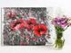 Abstract red poppy floral painting by Iryna Stakhiv, signed original artwork from Ukraine
