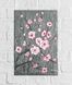 Pink cherry blossom 3D painting, original silver metallic palette knife acrylic art 8x12 inches