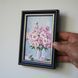 Peonies Oil Painting: Miniature Art 4x6, Framed Original Bouquet Artwork, Sister Birthday Gift