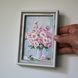 Peonies Oil Painting: Miniature Art 4x6, Framed Original Bouquet Artwork, Sister Birthday Gift