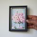 original miniature peonies oil painting by Iryna Stakhiv, impasto art of pink flowers