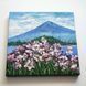 Mount Fuji wall art 25x25 cm, original Japanese landscape oil painting ready to hang