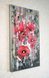 Original acrylic flower painting red poppies close-up detail