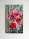Red poppies original painting semi-abstract textured floral wall art 12x20 inches