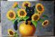 Sunflowers and Black Cat Painting: Impasto Palette Knife Art