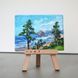 Cannon Beach mini oil painting on wooden easel, palette knife Oregon landscape art 3x4