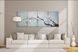 Cherry blossom painting on canvas 4 piece set, original abstract oil painting above bed wall art by Iryna Stakhiv