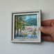 Miniature winter landscape painting palette knife texture Framed original art winter morning