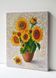 Sunflower bouquet original oil painting on canvas 8x10, Ukrainian floral art, palette knife impasto