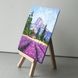 Mini oil painting Oregon lavender fields on small display easel, original impasto art by Iryna Stakhiv
