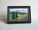 palette knife painting 4x6 framed mountain landscape, impasto art by Iryna Stakhiv