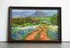 Texas spring art , palette knife bluebonnet painting, impasto wildflower art