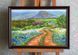 Original Texas bluebonnet painting, spring art 8x12, framed impasto oil painting