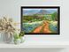 Texas bluebonnet painting, impasto oil art, original palette knife textured painting