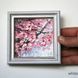 Cherry blossom tiny framed oil painting 10x10 cm &ndash; original sakura art by Iryna Stakhiv
