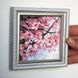 Cherry blossom original oil painting side view &ndash; impasto texture, hard panel 10x10 cm